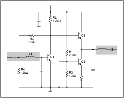 Low Power Silicon BJT LNA for,Figure 1. Simplified schematic of the LNA (gray area: off-chip matching).,第2张