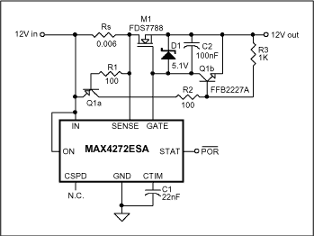 降低热插拔控制电路的电路电流,图3. 具有快速短路峰值电流限制功能的热插拔控制器,第4张