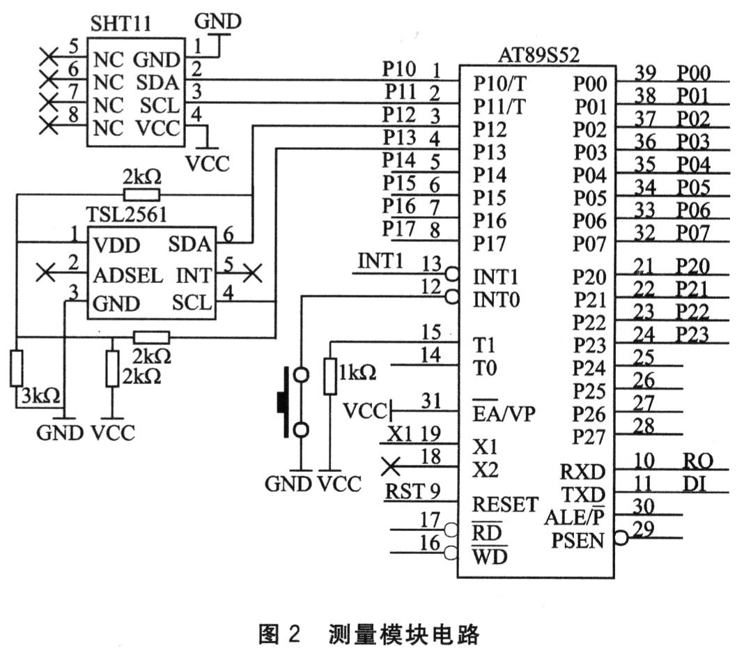 传感器与AT89S52单片机的接口电路设计：测量模块电路,第3张
