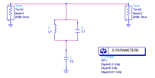 利用单个功率放大器实现GSMDCS双频段RF前端模块设计,图4  DCS频段输入滤波网络仿真原理图。,第5张