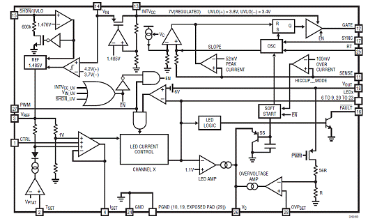 Linear LT3760 8路LED驱动解决方案 (应用电,第2张