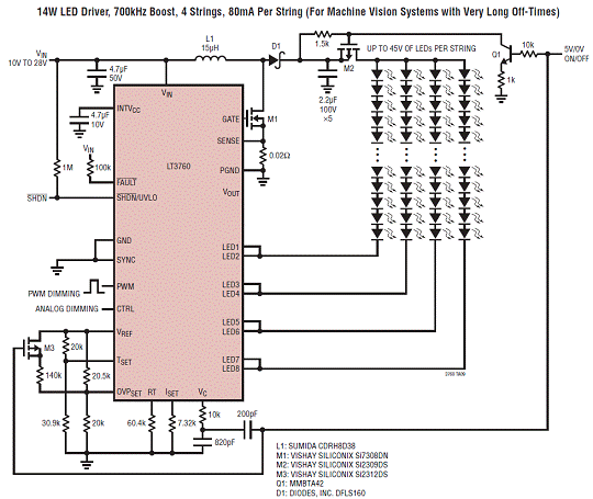 Linear LT3760 8路LED驱动解决方案 (应用电,第10张