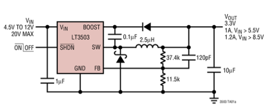 PWM降压型DCDC转换器LT3503的性能特点及适用范围,o4YBAF_lV2KAMWLfAAB0VcQkIeU748.png,第2张