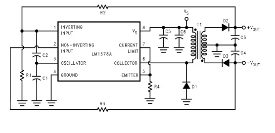 LM1578A开关稳压器组成的RS232电源电路,第2张