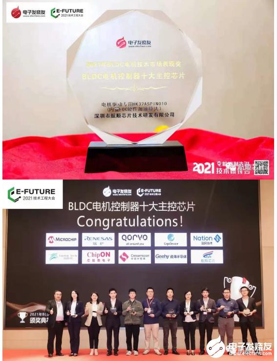 航顺HK32MCU荣获“2021 年度 BLDC 电机控制器十大主控芯片”大奖,pYYBAGGW-9GAH5slAAa0A7lEgKU424.png,第3张