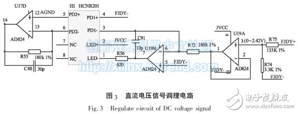 基于XC3S400和CY7C68013多路数据采集电路的设计,图3 直流电压信号调理电路,第4张