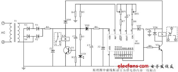 断电延时继电器设计方案,CD4060集成原理图,第4张