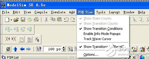使用ModelSim自动生成状态机FSM的状态转换图,FSM View项,第5张