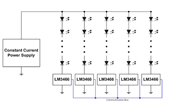 多串LED照明系统与四大线性稳压器问题,LM3466,第2张