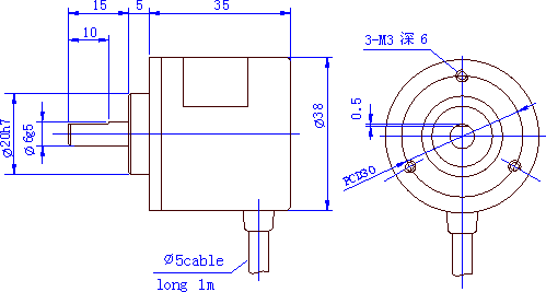 HMA系列光电编码器 (外型尺寸及电气、机械参数),第2张