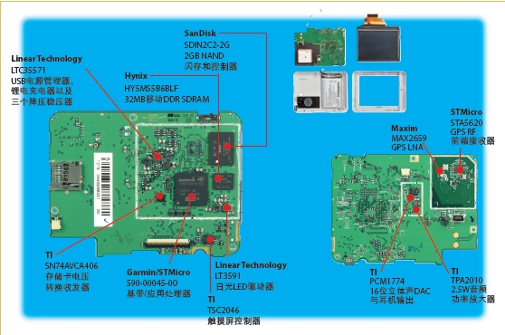 入门级GPS设备Garmin Nuvi 205的低成本秘籍,图：Garmin Nuvi 205的内部构造及相关组件。,第2张