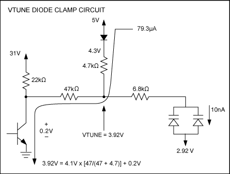 防止MAX2104电路中的寄生振荡,图1. 典型的二极管箝制电路,第2张