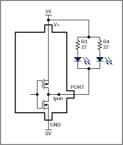 驱动LED与推挽输出端口扩展器-Driving LEDs w,Figure 3. Driving multiple LEDs from one output.,第6张