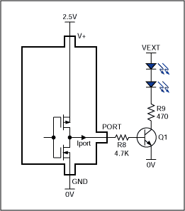 驱动LED与推挽输出端口扩展器-Driving LEDs w,Figure 6. Driving LEDs with higher current and a positive voltage.,第9张