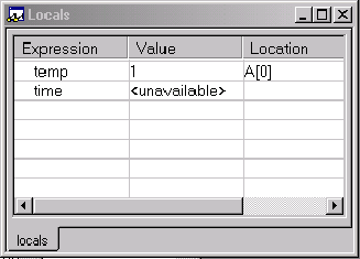 IAR编译器和MAXQ2000评估板使用入门,图10. IAR Embedded Workbench的局部变量窗口,第8张