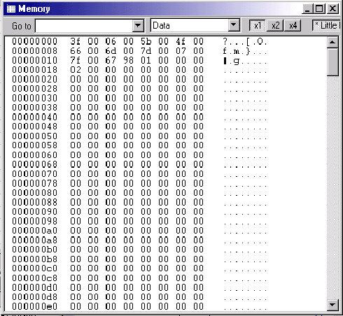 IAR编译器和MAXQ2000评估板使用入门,图13. IAR Embedded Workbench显示的Memory内容,第11张