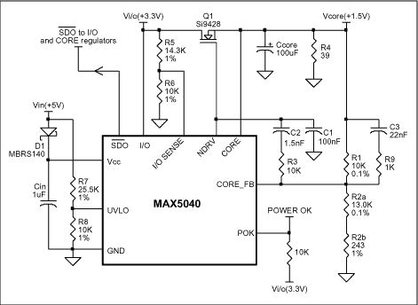 Dual Voltage Tracking Circuit,Figure 2. Complete voltage tracking circuit for a single core voltage.,第3张