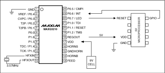 使用MAXQ3210作为微处理器监控电路, 图1. 使用MAXQ3210为5V微处理器供电的原理图,第2张