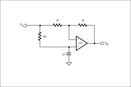 数字控制移相-Digitally Control Phase,Figure 1. A simple phase shift circuit can be implemented using an allpass filter.,第3张