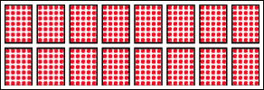 软件控制的MAX6952和MAX6953LED驱动器的图形应,Figure 1. Example of an 8 character by 2 lines matrix display panel using 5x7 matrix characters.,第2张