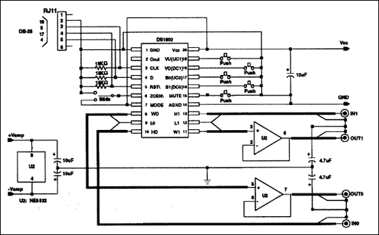 DS1802双数字音频电位的音频鉴定报告-Audio Cha,Figure 1. Test configuration circuite.,第2张