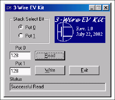 Using a PC with a DS3900 to Co,Figure 1. Maxim  3-wire evaluation software (DS3wire.exe).,第2张
