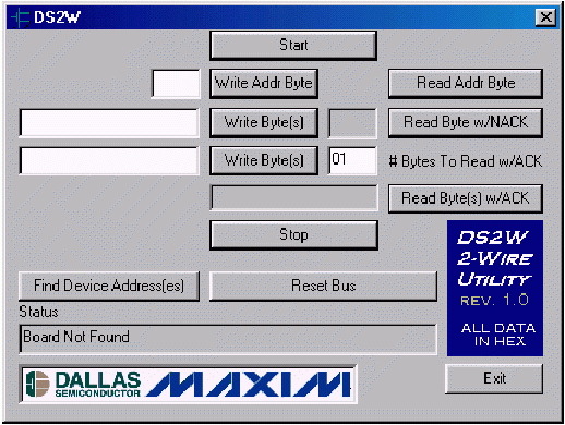 使用电脑的RS-232串行端口通讯2线设备-Using a,Figure 6. GUI interface for DS2W.,第4张