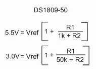 控制变压电源使用DS1809-Controlling a V, Equation 4. VOUT Calculation for 5.0V to 5.5V range.,第6张