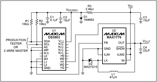 利用数字电位器的调节降压DC-DC转换器设计-Using D,Figure 2. Using the DS3903 with the MAX1776.,第8张