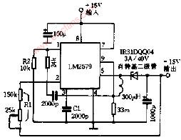 LM2579用作+15V-15VDC-DC交换器电路图,第2张