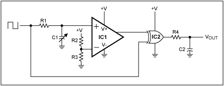 双通道比较形式温度补偿感应探测器-Dual Comparat,Figure 2. This circuit, uncompensated for temperature, illustrates the principle of capacitance-to-voltage conversion.,第3张