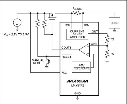 高可靠性系统中电流检测的实际考虑,图2a. IC检测到过载时，短路保护电路将关闭p沟道MOSFET并断开负载。,第6张
