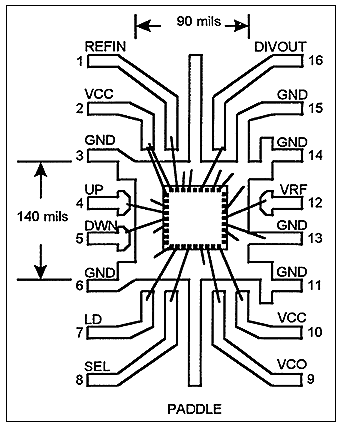 硅双极宽带锁相环积木块集成电路-A Silicon Bipo,Figure 4. Package drawing.,第5张