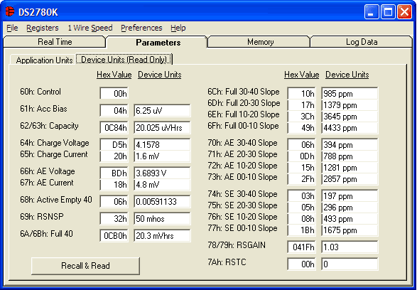 存放电池电量计DS2780参数-Storing Batter,Figure 2. Device units sub-tab of parameters tab.,第3张
