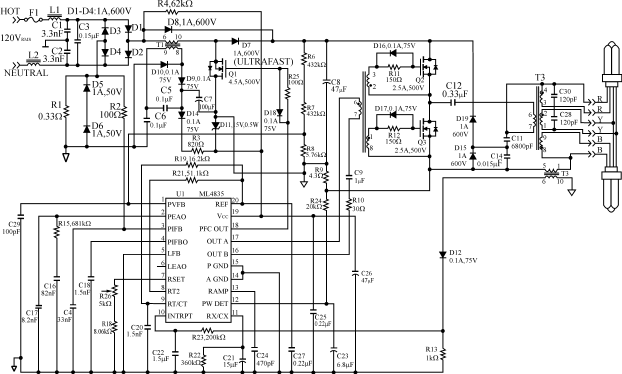 ML4835复合PFCCFL小型荧光灯电子调光镇流控制器（,第15张