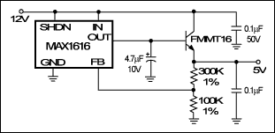 利用射极跟随器提升线性稳压器的输出电流,Emitter-Fo,Figure 1. An external emitter-follower increases the output current while maintaining the low quiescent current of this LDO regulator.,第2张