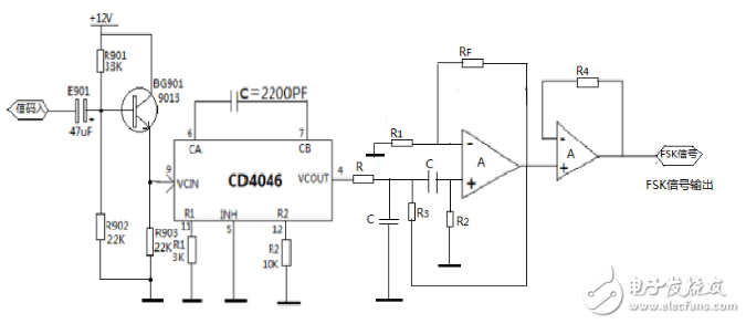 利用锁相环芯片NE564和CD4046实现FSK信号的调制与解调电路的设计,利用锁相环芯片NE564和CD4046实现FSK信号的调制与解调电路的,第14张