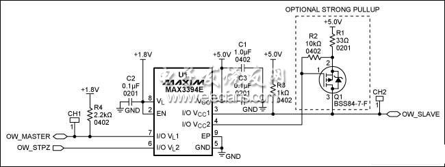 1-Wire双向电平转换器应用,MAX3394E实现1.8V至5V双向电平转换,第2张