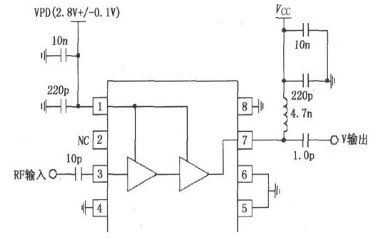 RF2324线性RF放大器的引脚功能及应用电路分析,RF2324构成的1880MHz内部集电极偏置放大器应用电路图,第4张