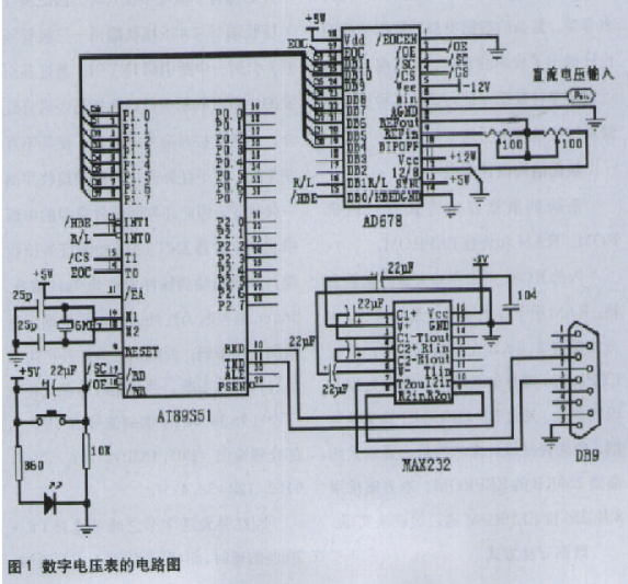 基于单片机和AD678芯片实现数字电压表的整机设计,基于单片机和AD678芯片实现数字电压表的整机设计,第2张