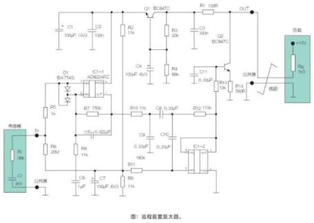 基于AD822ARZ单电源供电运算放大器实现设计远程传感器前置放大电路,基于AD822ARZ单电源供电运算放大器实现设计远程传感器前置放大电路,第2张