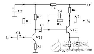 双管阻容耦合放大器的电路元器件作用分析和电路故障分析,第2张