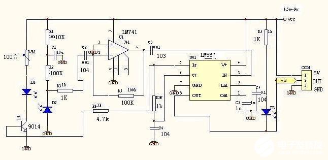 设计一个自动频率校对反射式红外感应器的资料说明,lm567_1.JPG,第2张