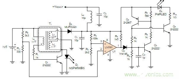 基于自激振荡器电路设计的反激式开关电源 将1.1V升压至6V～24V,神级反激式开关电源，在1.1V电压下点亮了HBLED灯！,第3张