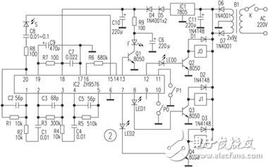红外线传感控制器ZH9576的脚功能说明及应用实例,红外线传感控制器ZH9576的脚功能说明及应用实例,第3张