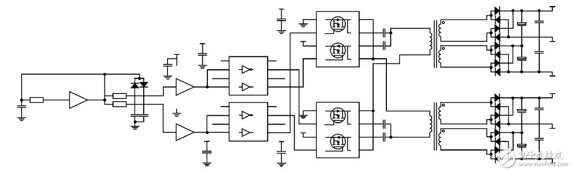一种紧凑型全桥DC-DC隔离电源设计,图1 原边共用全桥的DC-DC 原理图,第2张