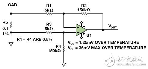 几个经典差动放大器应用电路详解,图 2. 具有高噪声增益的低端检测,第6张