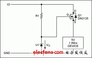 为5V 1-Wire从器件提供过压保护,图2. 保护电路原理图,第3张