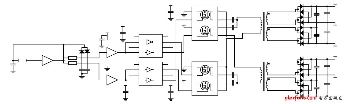 紧凑型全桥DC-DC隔离电源设计,图1 原边共用全桥的DC-DC 原理图,第2张