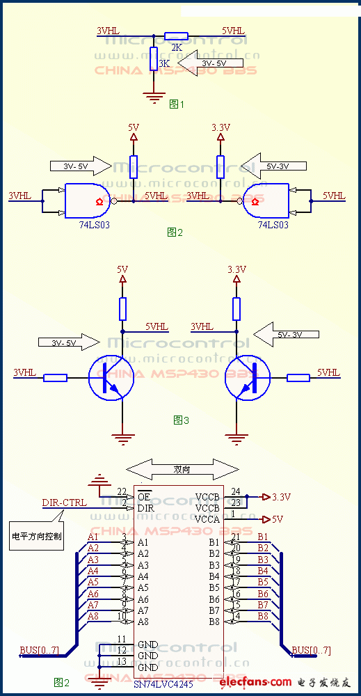 MSP430常用的3V-5V转换电路选用指南,MSP430常用的3V-5V转换电路,第2张